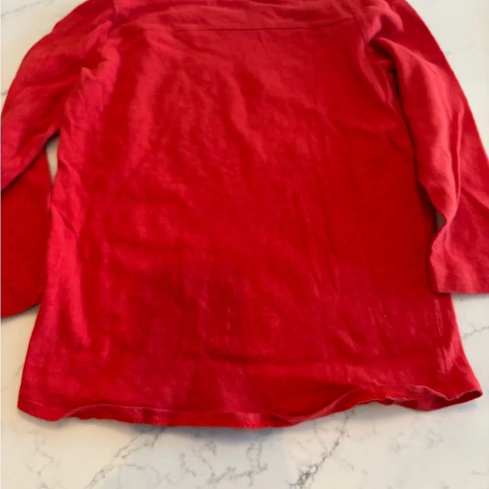 Crewcuts Red Long Sleeve Tee with Silver Sequin Design